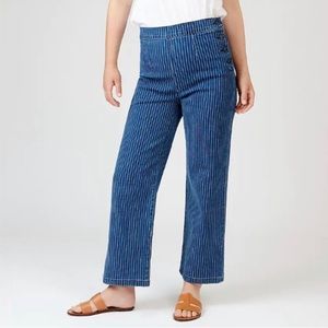 J Crew High Rise Striped Sailor Slim Wide Leg Jeans